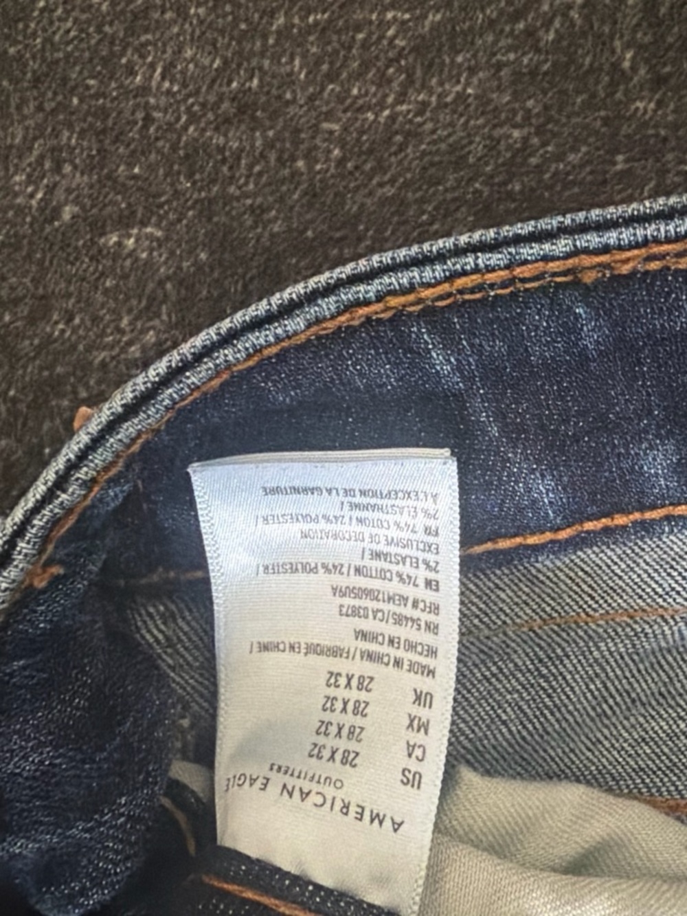 American Eagle Outfitters Men's Dark Indigo Slim Straight Jeans